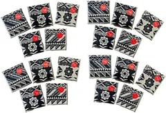 Satty’s select ARIGATO EARTH今治産タオルハンカチ 個包装 セット ハンドタオルギフト 20.5cm Thank you シール付き( 幾何学柄)