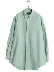 【お得なクーポン配布中!】 90s ラルフローレン 長袖 ボタンダウン シャツ メンズ L 程 オールド ポロ 長袖シャツ オックスフォード コットン ワンポイント ワイシャツ