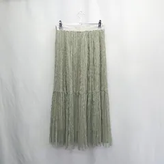 ◇ ⊇ JUSGLITTY チュール ロング フレア スカート サイズ1 グリーン系 レディース E  【1503060006306】