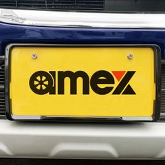 AMEX 青木製作所 ナンバーフレーム 日本製 ピアノブラック ご当地ナンバー対応 ナンバープレートフレーム 新基準適合品 車検対応 2枚入 軽自動車 普通自動車 中型トラック（～4ｔ）等 AMEX-A11PB