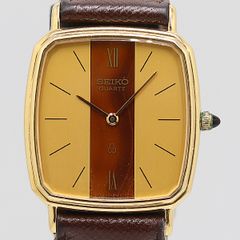 デッドストック級 稼働 美品 セイコー 6020-5430 QZ ゴールド/ブラウン文字盤 メンズ腕時計 0080300 4ERT KMR ABC 15803