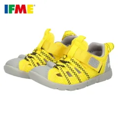【イエロー】イフミー ウォーター サンダル キッズ ウォーターシューズ 子ども 両ベルト ベルクロ 子ども靴 水陸両用 水遊び プール 運動靴 ブラック 黒 IFME 20-5318