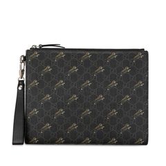 グッチ GGスプリーム タイガー プリント 575136 ブラック PVC レザー レディース GUCCI【222-61482】