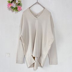 5014 ー大特価ー 良品★ 【ジョルジュレッシュ】 GEORGES RECH レディース トップス ウール混 ニット セーター (М) ベージュ 長袖 スリッパ フィッシュテール