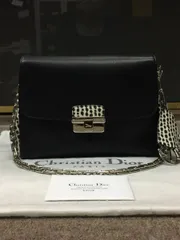 新品同様！格安！ディオール Diorling ディオリング ダルメシアン柄 レザー×パイソン チェーンショルダーバッグ