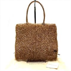 美品 ANTEPRIMA アンテプリマ ワイヤー ハンド バッグ スクエア ゴールド ブロンズ レディース ブランド 鞄 かばん k5977