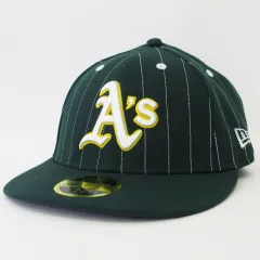 ニューエラ NEW ERA 59FIFTY LOW PROFILE LP Pinstripe MLB オークランド・アスレチックス キャップ ピンストライプ ダークグリーン 7 1/4 57.7㎝ 帽子