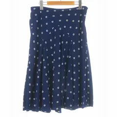 ローレンラルフローレン LAUREN RALPH LAUREN スカート フレア ミモレ ロング シフォン 総柄 4 L 紺 ネイビー 200832573001 /KUのサムネイル