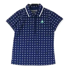 サイズ：M LE COQ GOLF ルコックゴルフ  半袖ポロシャツ ロゴ柄 ネイビー系 [240101480165] ゴルフウェア レディース ストスト