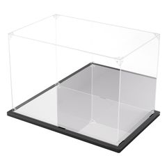 【即納】KUKERフィギュアケース アクリルケース UVカット コレクションケース ディスプレイケース 台座 背面ミラー 組み立て簡単 頑丈 汚れ防止 手袋 クリーニングクロス付き（30×20×20cm 台座ミラー＋背面ミラー）
