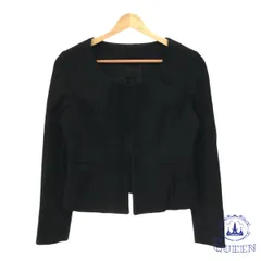 ☆美品☆ UNTITLED アンタイトル ジャケット ノーカラー ポケット カジュアル 長袖 レディース ブラック 2 日本製 901-4640 送料無料 古着