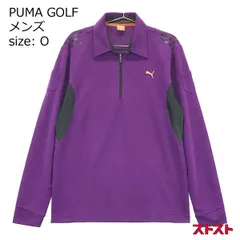 PUMA GOLF プーマゴルフ ハーフジップ 長袖ポロシャツ プリント パープル系 O ［240001866358］#