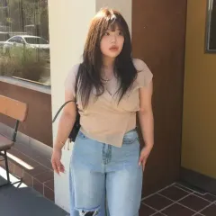 デイジー・トウェル グラムフィット リッパー ラップ アシンメトリー フレンチスリーブ ニット ベージュ アイボリー