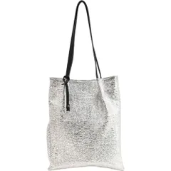 ☆ シルバー ☆ cooco メタリックツマミハンドルフラットトートバッグ COOCO クーコ トートバッグ フラット トートバック トート 手提げ バッグ バック 鞄 縦型 縦 シンプル レディースバッグ レディースバック サブバッグ サブバック カラビナ