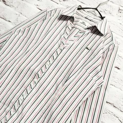 【美品】ラコステ LACOSTE オープンカラー ストライプ シャツ