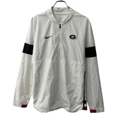 NIKE ロゴジャージ M ホワイト ナイキ ハーフジップ サイドチェック メッシュ スポーティー トラックジャケット トップス 春物 a710-5622