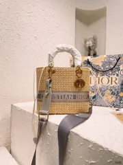 Dior クリスチャンディオール ハンドバッグ わら編みの包み保存袋