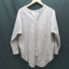 ◇ willfully　ウィルフリー ワッフル　Vネック　ボタン 長袖 ニット サイズF ピンク系 レディース E 【1212260011606】のサムネイル