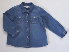 ボンポワン ボンポアン bonpoint アウトレット 子供服 男の子 女の子 2歳 約 90cm ベビー服 長袖 ダンガリー シャツ 青 春 夏 秋 冬 ★3 トップス ボーイズ 男児 ガールズ 女児 キッズ ベビー 【中古】 ユーズド