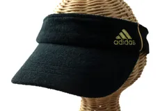 アディダス サンバイザー メッシュ ストラップバック スポーツウエア 帽子 ブランド レディース OSFZサイズ ブラック adidas 【中古】