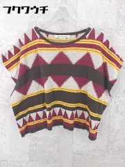 ◇ green label relaxing UNITED ARROWS 総柄 半袖 ニット セーター サイズ マルチ レディース  【1002800402182】