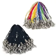 ストラップ カニカン フック付き 100本セット ストラップ紐 カニカンストラップ スマホデコレーション DIY 手作りアクセサリー デコ