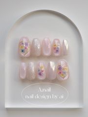 ハートミラーのパステルフラワーネイル⋆*のサムネイル