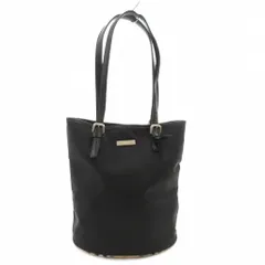 バーバリーズブルーレーベル Burberry's BLUE LABEL ハンドバッグ トート 肩掛け ノバチェック バケツ型 ロゴ ナイロン 黒 ブラック /GV