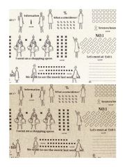 【在庫セール】【100ネエサン】カットクロス2枚セット（約50ｃｍ×50ｃｍ×2枚） カード柄オフ白×カード柄麻色 基本のステッチが載ったリーフレット付き 57713-01