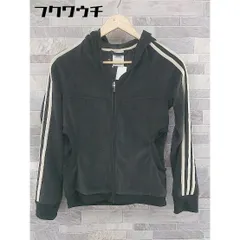 ◇ adidas アディダス 長袖 ジップアップ パーカー サイズM ブラック レディース 【1104150009421】