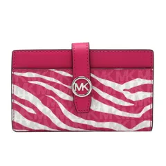 マイケルコース 二つ折り財布 (札入れなし) MICHAEL KORS GREENWICH ゼブラ 35S5SGRF8I DRAGONFRUIT アウトレット レディース