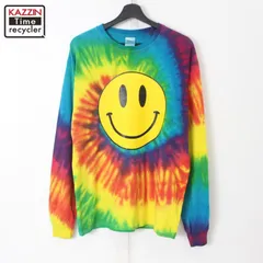 00s GILDAN タイダイ柄 スマイル 長袖Ｔシャツ メンズ 表記Lサイズ
