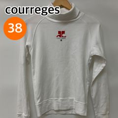courreges クレージュ トップス 長袖 タートルネック ホワイト レディース 日本製 38サイズ【CT1173】