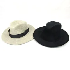 アズールバイマウジー ハット 帽子 2点セット フリーサイズ 中折れ帽 ウール等 ブランド まとめて レディース AZUL by moussy 【中古】