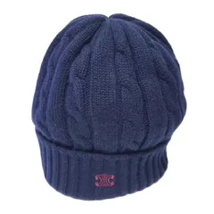 おか⭐︎美品★CELINE ネイビー ニット帽 セリーヌ CELINE CELINE ニット帽 2ADAV347Y コットン ニット