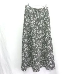 ◇ ⊂ MOUSSY マウジー 花柄 ロング フレア スカート サイズ1 ブラック レディース E  【1412090028694】