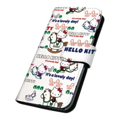 サンリオ 正規品 ハローキティ iPhone 15 Plus ケース 手帳型 スマホケース [デザイン:7.木馬と遊ぼう/マグネットハンドあり] SANRIO キティ iphone15plus アイフォン15 プラスlus