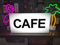 【Lサイズ オーダー無料】 Café CAFE カフェ 喫茶店 コーヒー 珈琲 COFFEE 営業中 オープン 開店 店舗 キッチンカー パーティー イベント テーブル カウンター サイン ランプ 照明 看板 置物 雑貨 ライトBOX 電飾看板 電光看板
