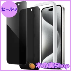 【大安売り】JEDirect iPhone 15 Pro 6.1インチ用 プライバシー液晶保護フィルム 覗き見防止 強化ガラスフィルム ガイド枠付き 2枚セット