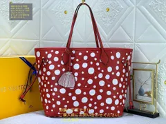 新品同様 ルイ ヴィトン LOUIS VUITTON モノグラム トートバッグ アンプラント LV YK ネヴァーフル MM レザー 草間彌生