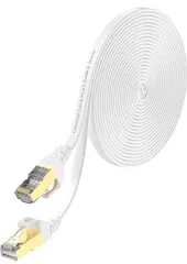 【TK069】Lovicool LANケーブル CAT8 高速 有線lan フラットタイプランケーブル 40Gbps/2000MHz RJ45金メッキコネクタ イーサネットケーブル PC モデム ルーター PS3 PS4 Xbox等に対応 8m ホワイト