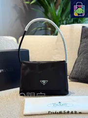 PRADA ホボバッグ ブラックシルバー - 28cm クラシックデザイン [本日特価|新品未使用品]-WT0輸入