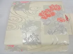 名古屋帯 正絹 銀糸織込み 流水に花 八寸 U-6797 2025年最新】平和屋 名古屋帯の人気アイテム - メルカリ