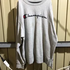 603 Champion AUTHENTIC ATHLETICWEAR トレーナー グレー 4XL チャンピオン スウェット プリント ビッグロゴ 古着卸 アメリカ仕入