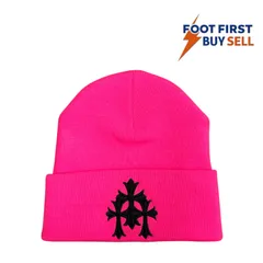 CHROME HEARTS CEMETERY CROSS BEANIE クロムハーツ セメタリークロスパッチ ビーニー ニット帽のサムネイル