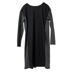 RE196 【タグ付き新品】RIVE DROITE Sally ワンピース グレー×ブラック ピンストライプ切替 レディース フリーサイズ