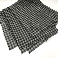toogood ストール 美品 チェック柄 大伴ストール 薄手 UV対策 シンプル カジュアル メンズ  ブラック トゥーグッド 服飾小物 B13817◆