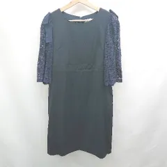 ◇ ⊂ Sweet Mommy スウィートマミー フォーマル 行事 長袖 膝丈 レースワンピース サイズM ネイビー系 レディース E  【1508060030771】