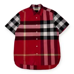 BURBERRY LONDON ENGLAND バーバリー ロンドン イングランド メガチェック 半袖シャツ サイズ XL /レッド系 メンズ