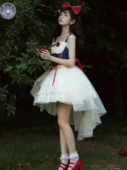 新品 未使用 白雪姫風ロリータワンピース ひざ丈 お出かけ 女子会 ハロウィンパーティーに